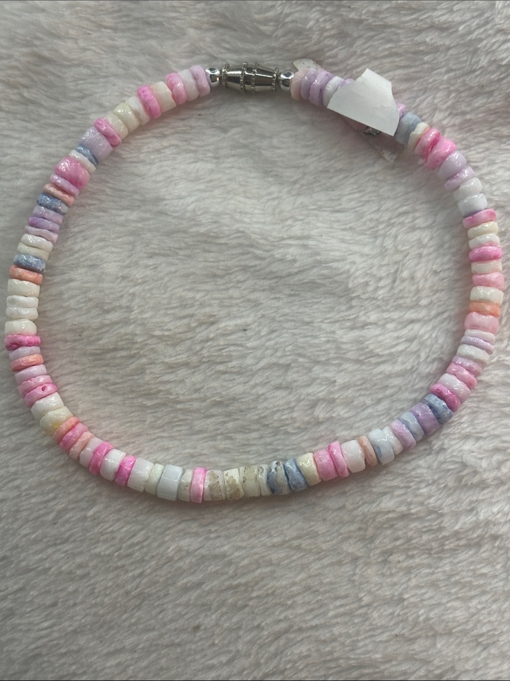 Shell Pastel Multi-Color Beaded Necklace - Pink Accent Anklet